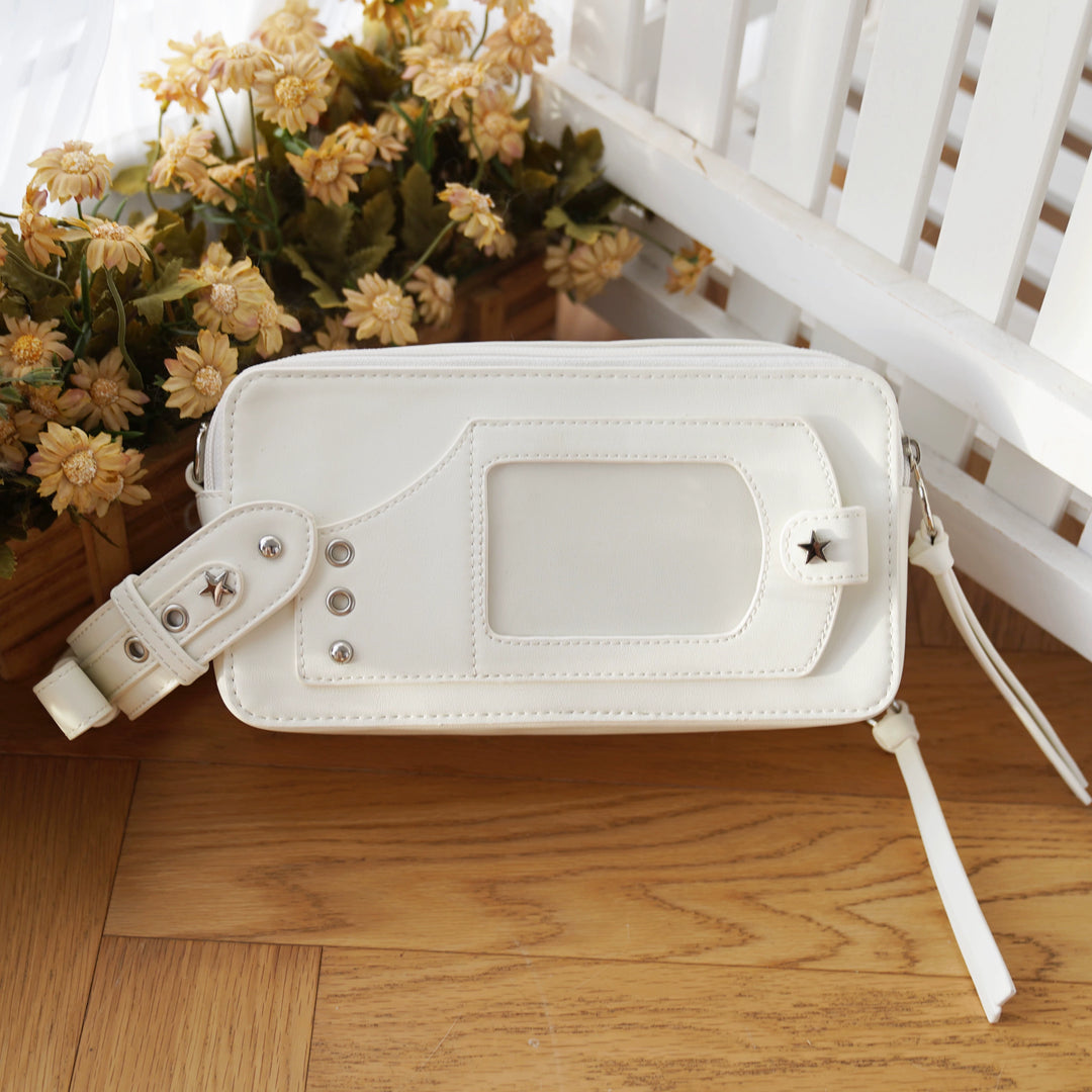 Gyaru Ita Bag Brick-like Crossbody Bag Motorcycle Handle Bag (White) 41756:712988