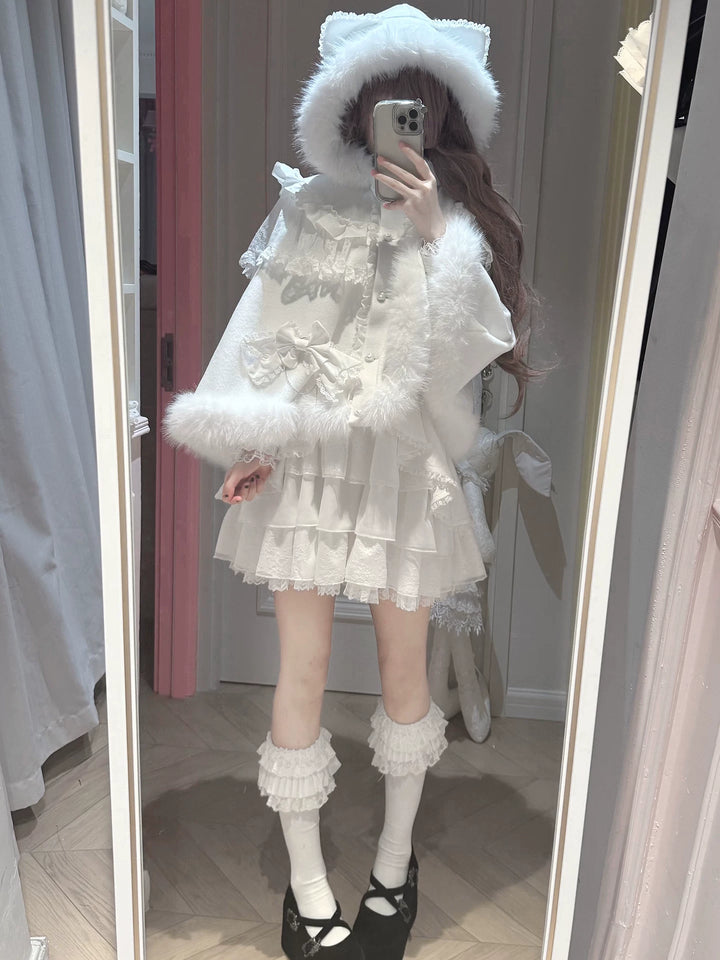 Ryousangata White Blouse, High-Waist Skirt, Winter Cape 44753:821939