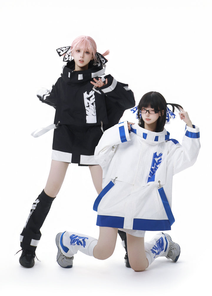 Tenshi Kaiwai Suit Hooded Windbreaker Shorts Set 40084:654362