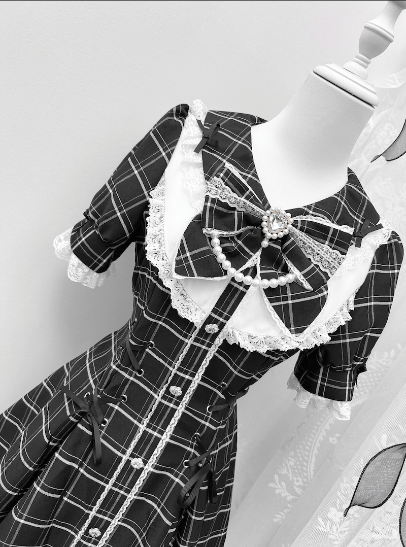Jirai Kei Dress With Lace-Up Waist & Pocketed Shorts (L M S XL) 43005:761671