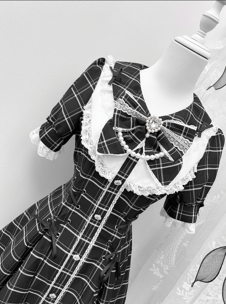 Jirai Kei Dress With Lace-Up Waist & Pocketed Shorts (L M S XL) 43005:761671