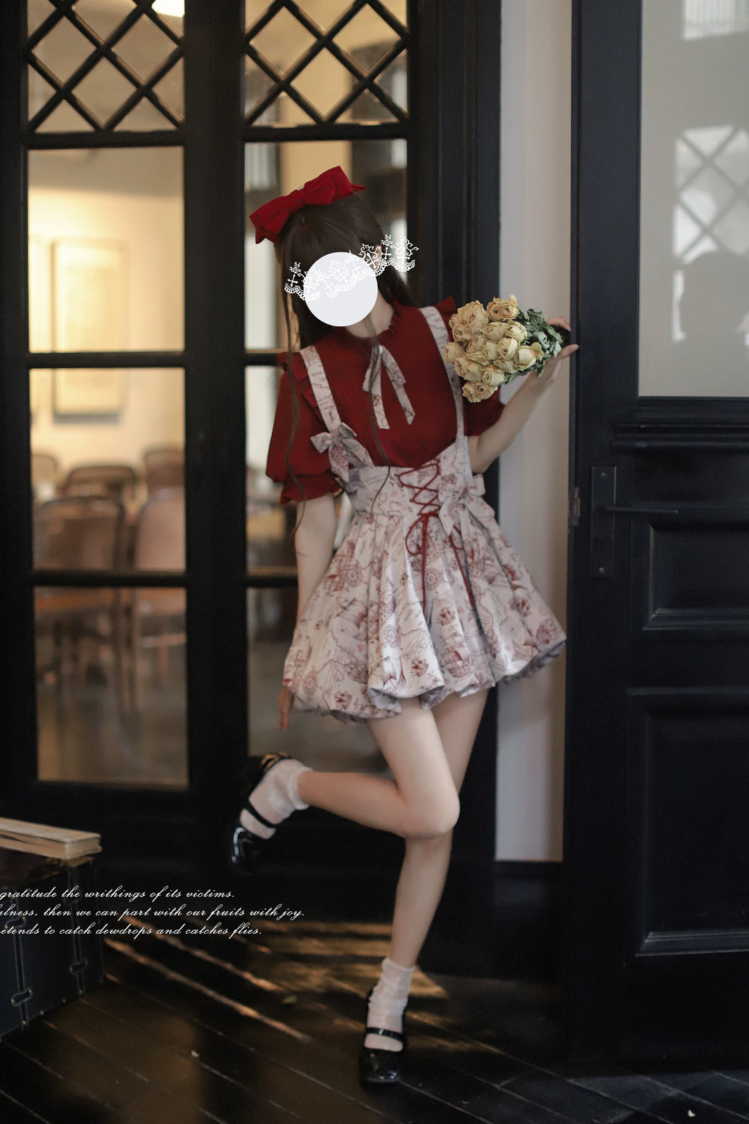 Classic Lolita Dress Jacquard Bud Salopette + Blouse + Bloomers 42920:757809