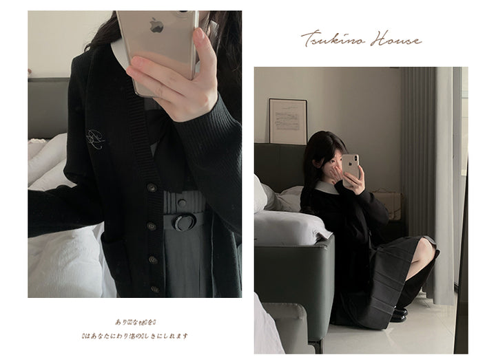 JK Uniform V-Neck Cardigan for Kansai-Collar Style Multicolor 42668:748674