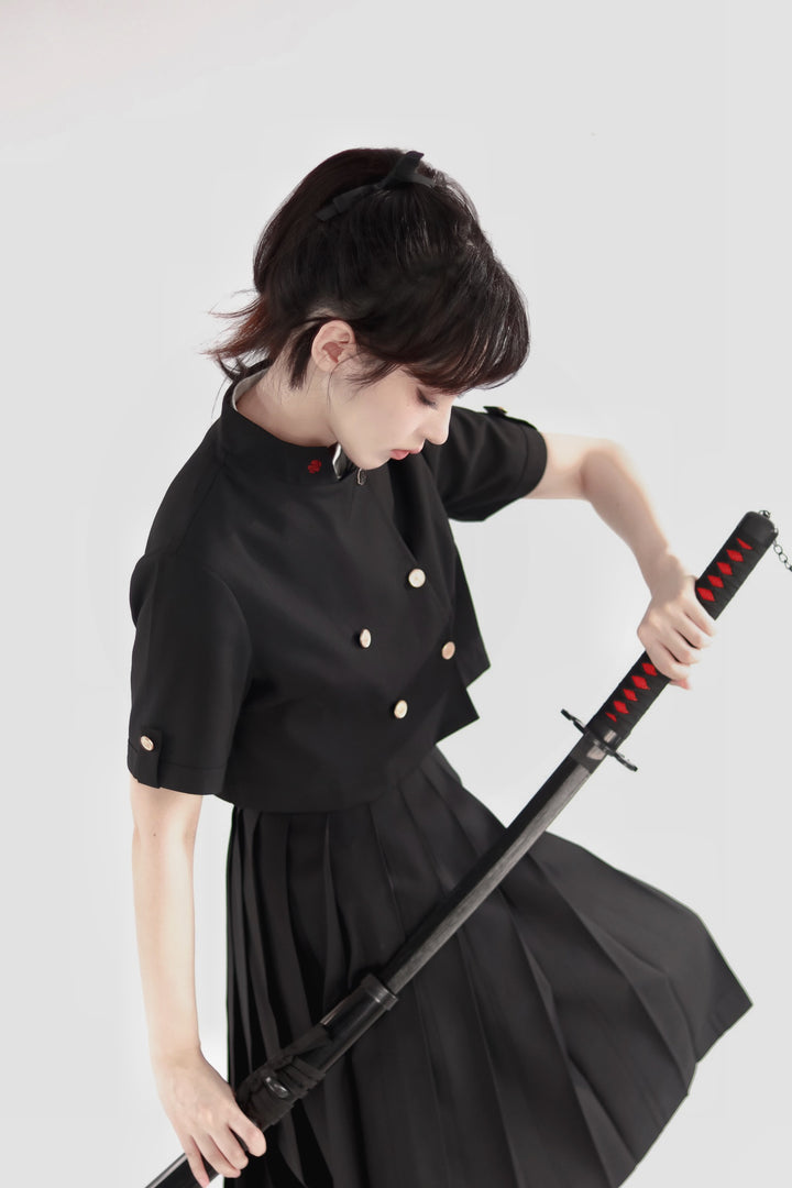 JK Uniform Pleated Skirts with Six Lengths & Embroidered Coat 42566:746342