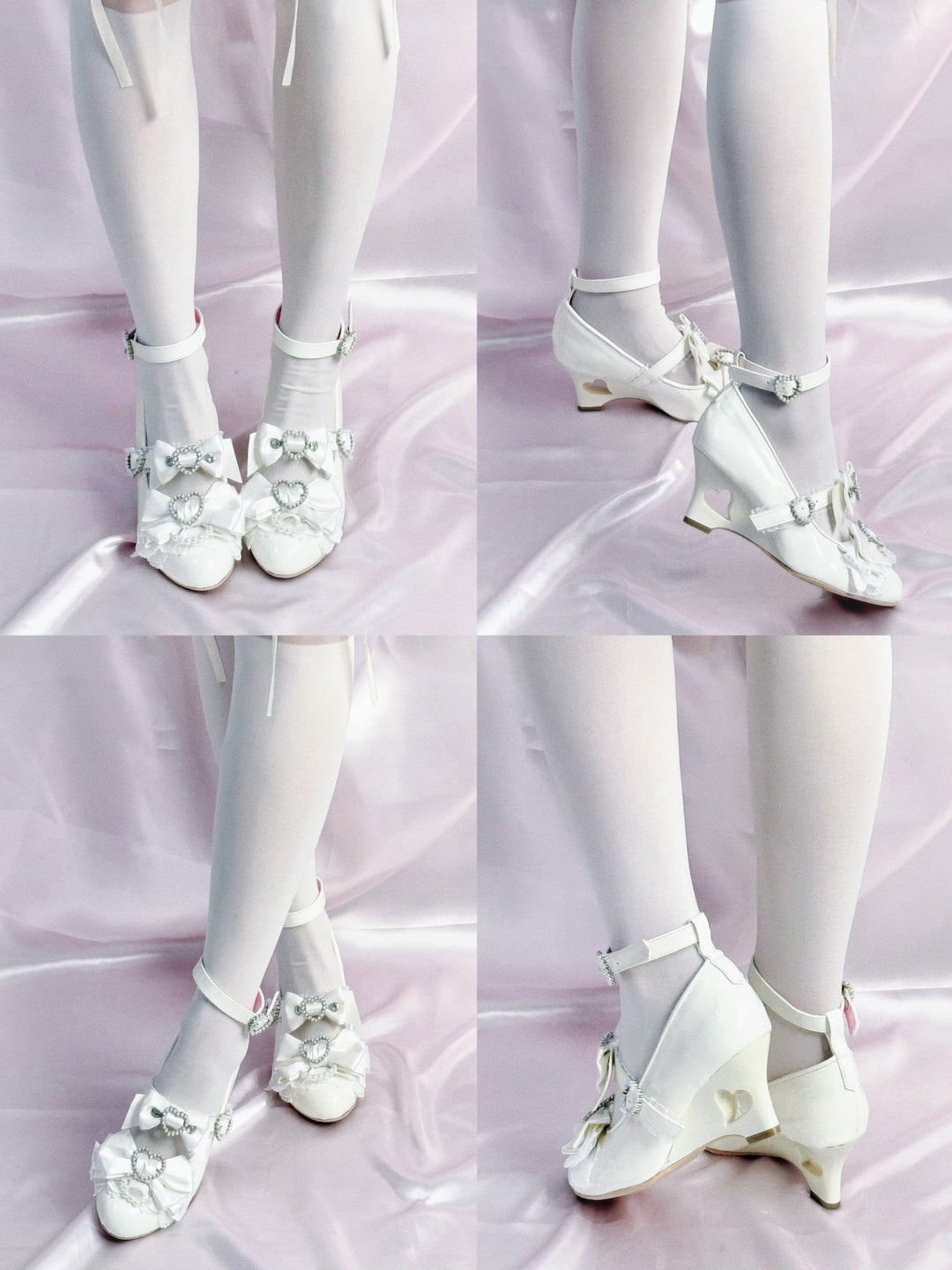 Princess Lolita Wedge Shoes with Open Heart Hollow Heel 42709:752872