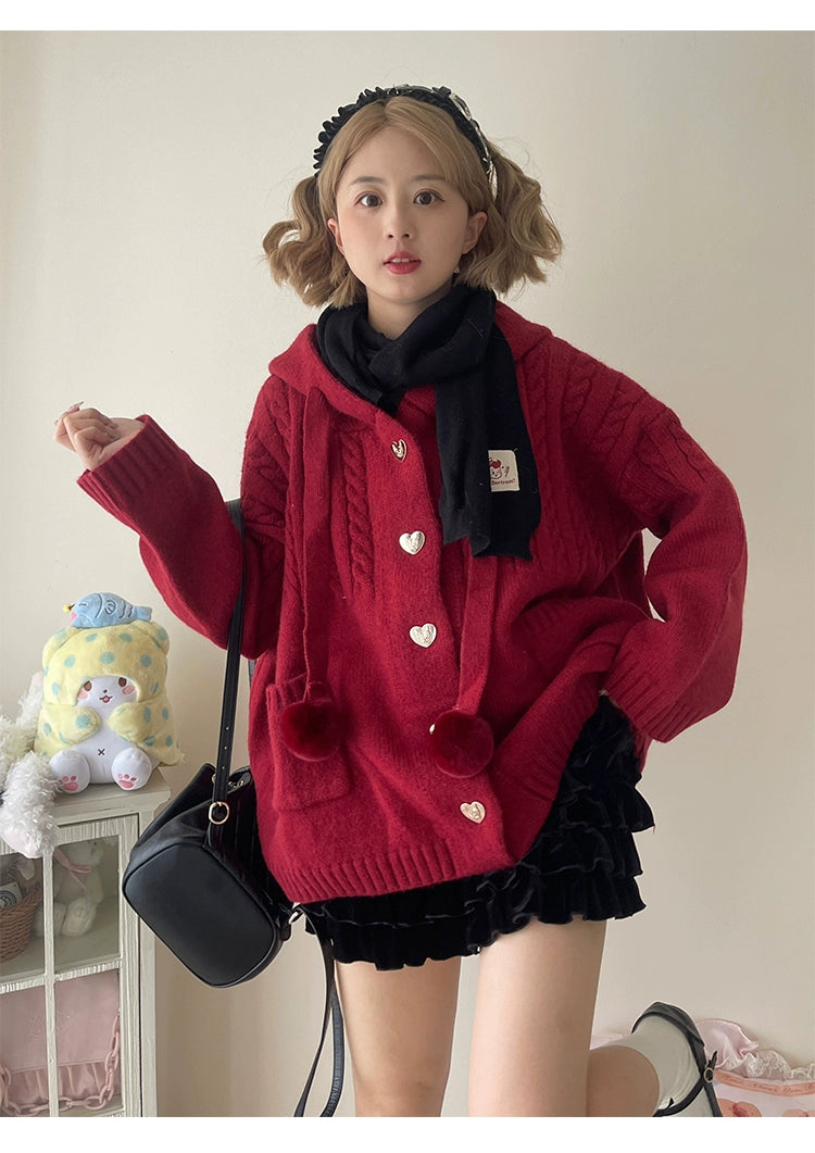 Kawaii Oversized Cardigan Sweater Coat Multicolor 22652:345770