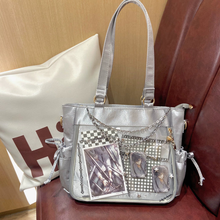 Large Capacity Ita Bag Satin Shoulder Bag Commute Tote Bag 41162:699694