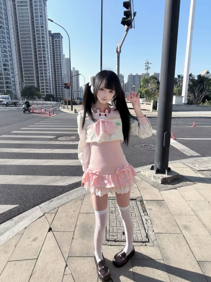 Kawaii Sleeveless Dress, Sailor Collar Blouse, Bunny Ear 44945:830899