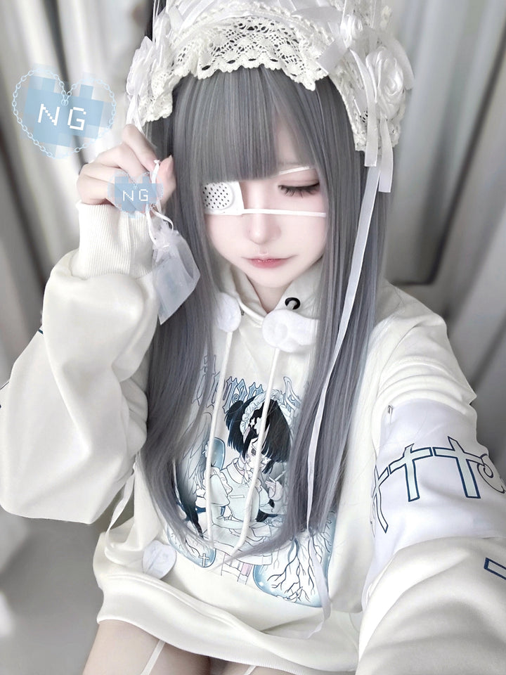Tenshin Kaiwai Hoodie Medical Angel Print Hooded Sweatshirt 39430:627980
