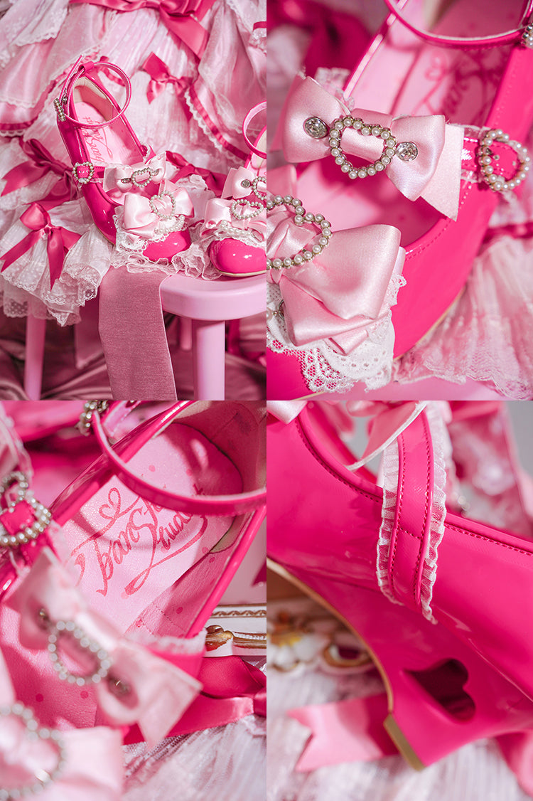 Princess Lolita Wedge Shoes with Open Heart Hollow Heel 42709:752863