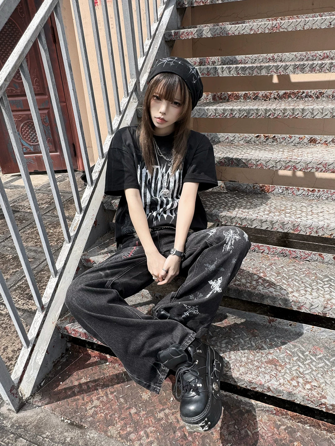Summer Printed Sub-Culture Shirt, Cotton Fabric 44777:826960