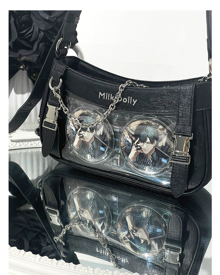 Y2K Style Ita Bag, Clear Window & Detachable Chain 43228:772312