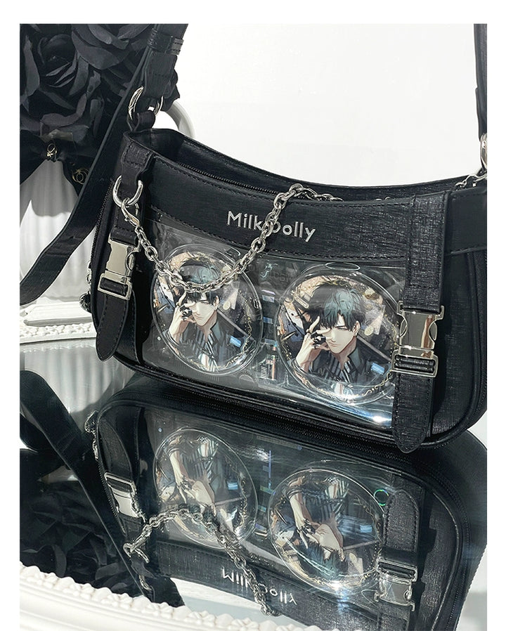 Y2K Style Ita Bag, Clear Window & Detachable Chain 43228:772312