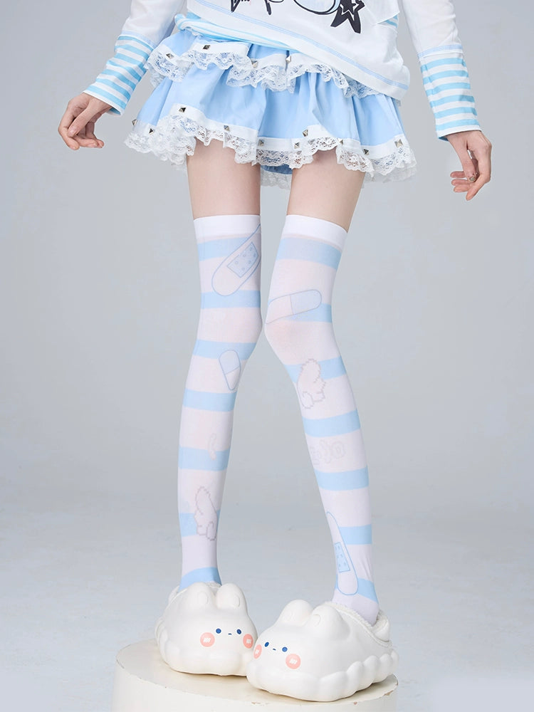 Tenshi Kaiwai Socks Over-the-Knee Socks Velvet High Tube Socks 36524:535692