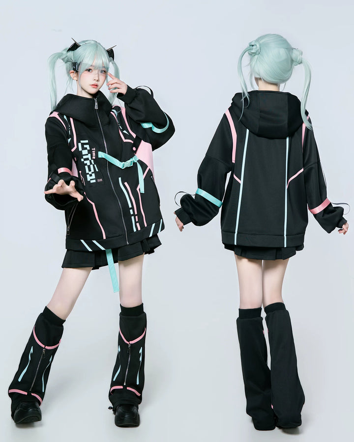Cyberpunk Fashion, Unisex Jacket and Skort Set 44425:810179