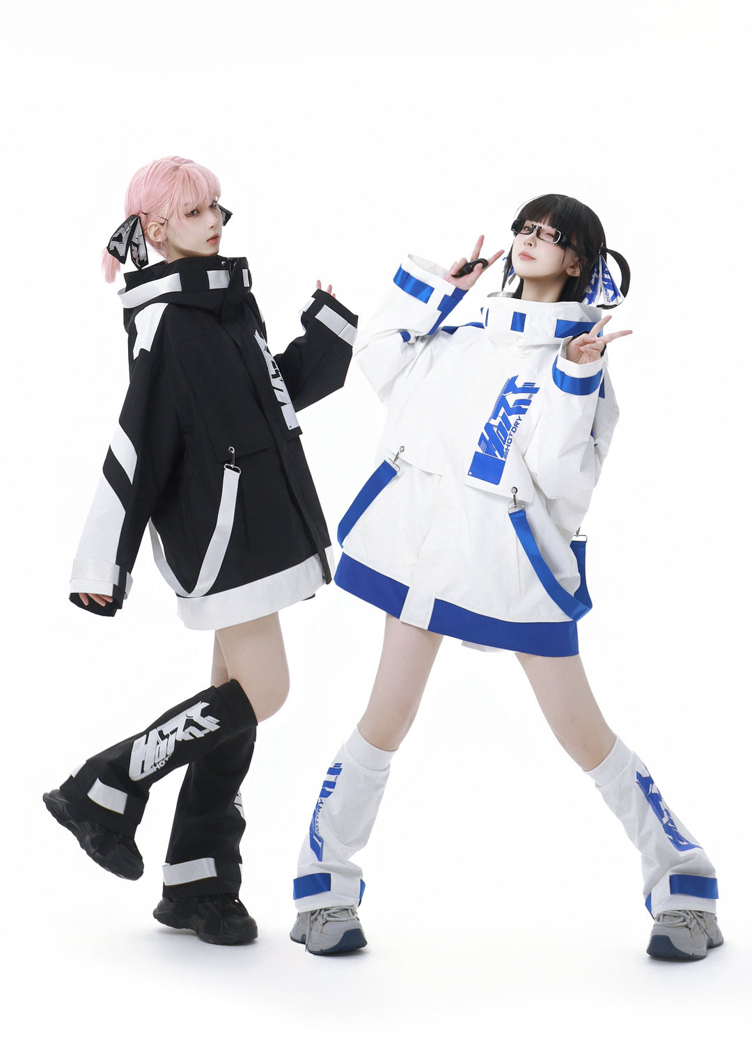Tenshi Kaiwai Suit Hooded Windbreaker Shorts Set 40084:654378