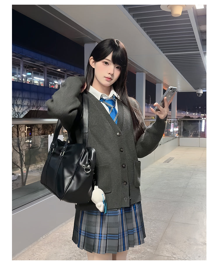 JK Uniform V-Neck Cardigan for Kansai-Collar Style Multicolor 42668:748672