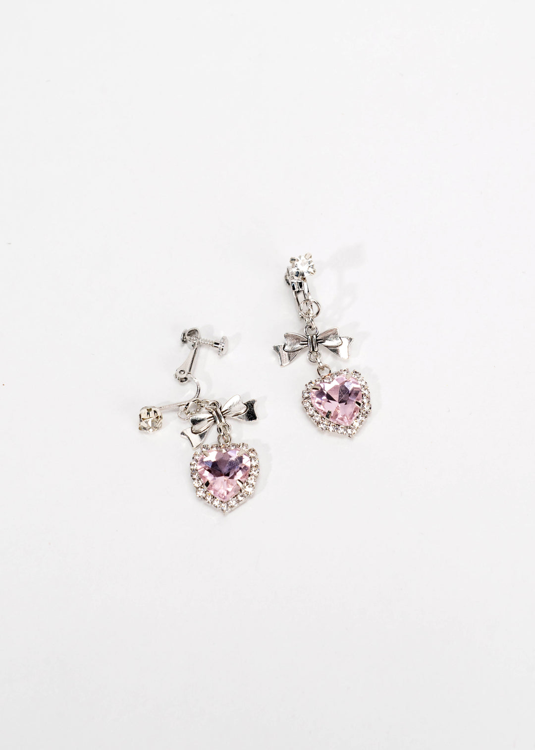 Jirai Kei Heart Bow Pendant Pin Earrings Ear Clips 21574:311474 21574:311474