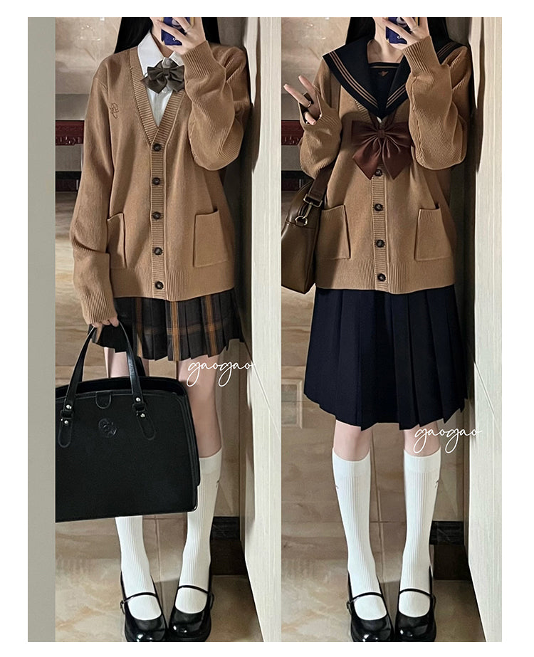 JK Uniform V-Neck Cardigan for Kansai-Collar Style Multicolor 42668:748710