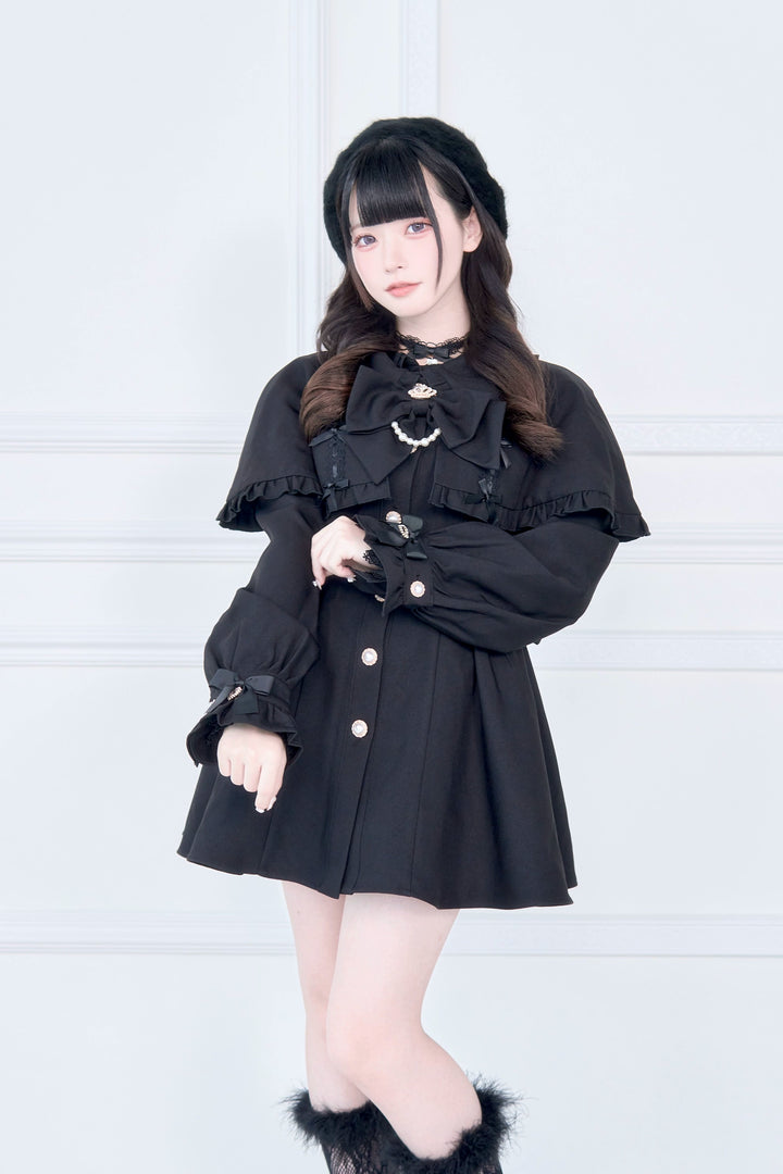 Cape Styled Jirai Kei Trench Coat 43822:786593