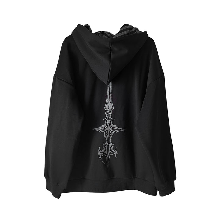 Cotton Jirai Kei Coat Gothic Punk Style with Oversized Design 42386:737964