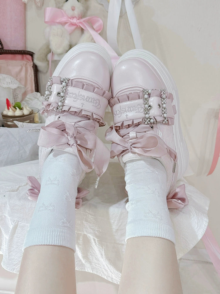 Ryousangata High Platform Shoes, Satin Bow 43688:783029