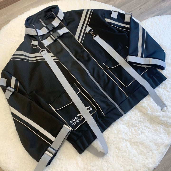 Plus Size Punk Couple Jacket Set, Oversized Style 35440:493408
