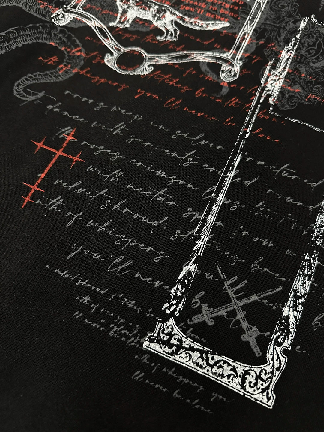 Cotton Subculture T-shirt, Snake & Mirror Frame Print 44778:830394