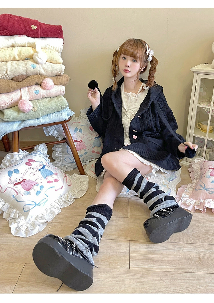 Kawaii Oversized Cardigan Sweater Coat Multicolor 22652:345652