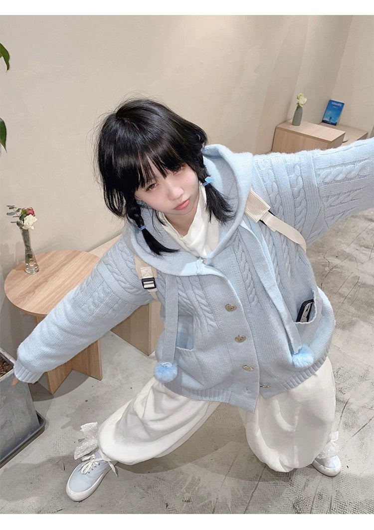 Kawaii Oversized Cardigan Sweater Coat Multicolor 22652:345632