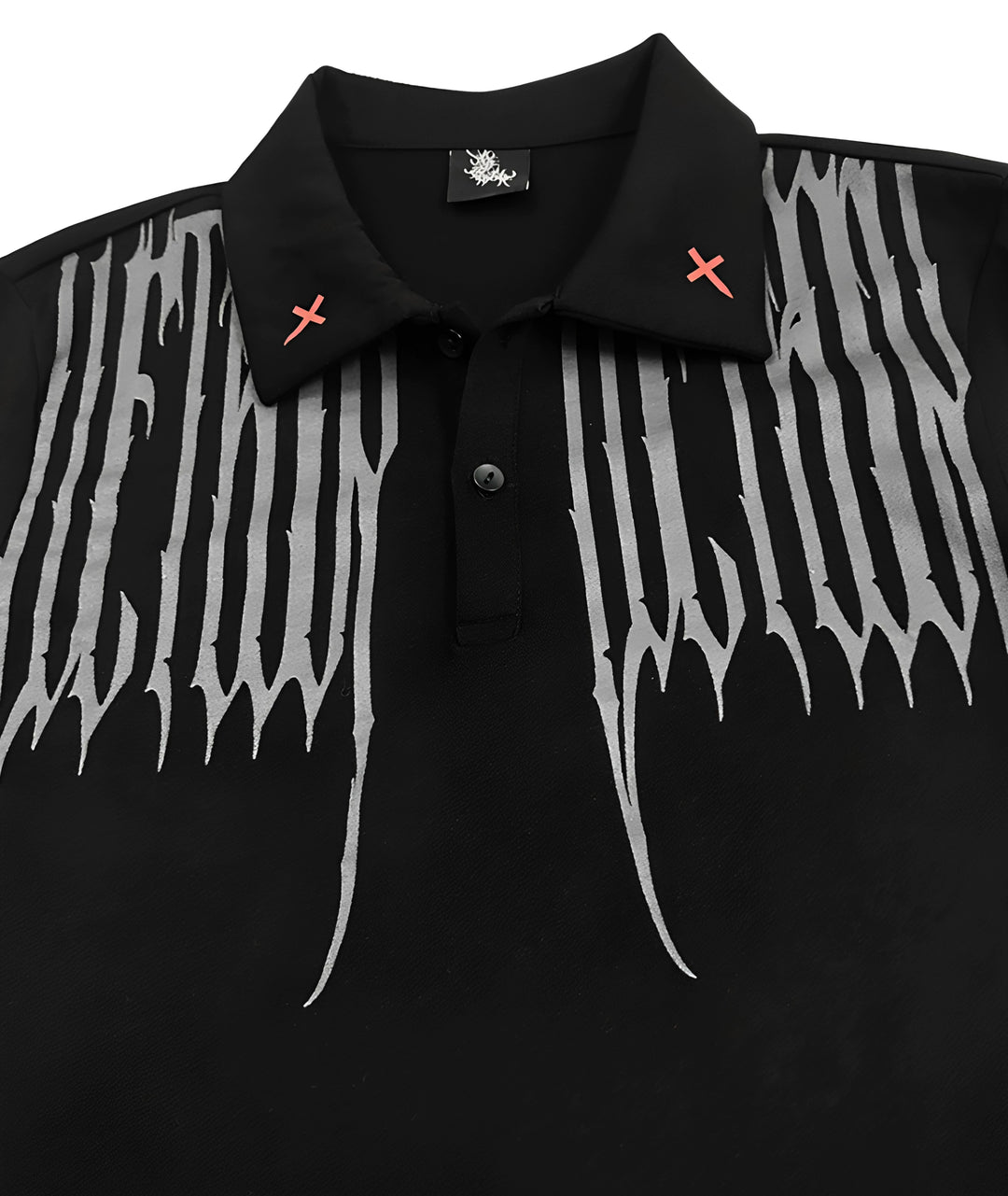Unisex Gothic Polo Long Sleeve Tee, Red Cross 46068:875066