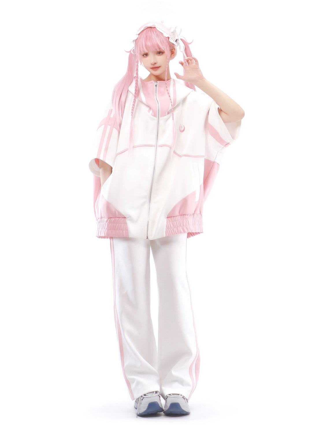 Multicolor Tenshi Kaiwai Jacket Set, Pockets, Zipper 29164:357058