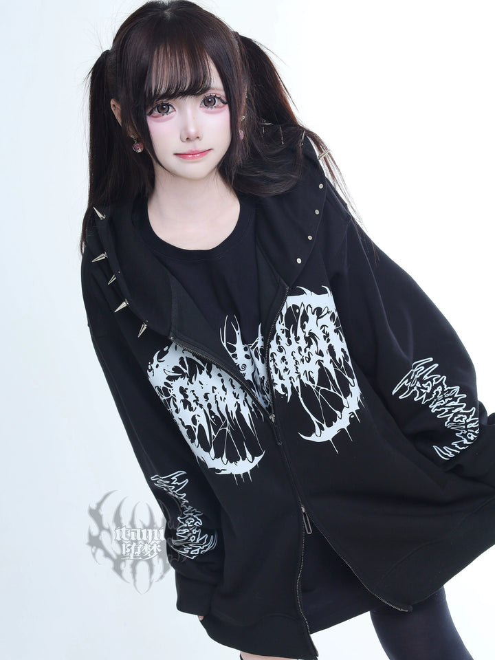 Punk Hooded Jacket, Studs Accents 44292:802410