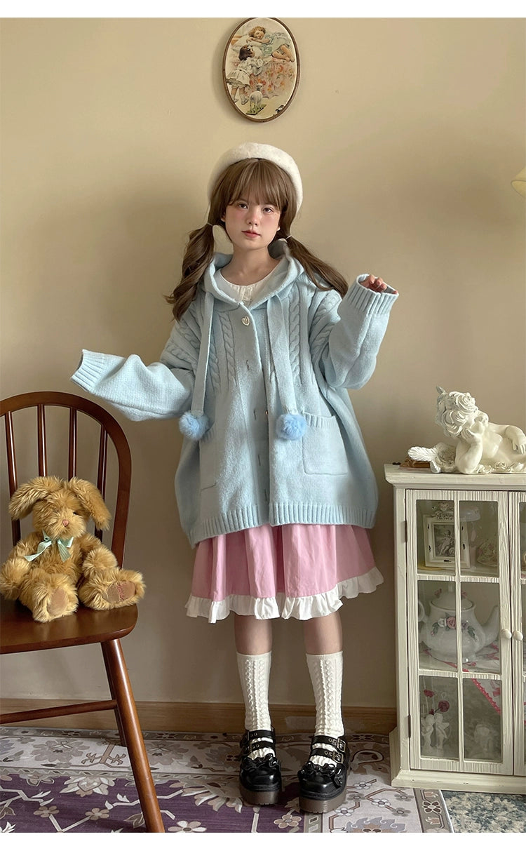 Kawaii Oversized Cardigan Sweater Coat Multicolor 22652:345702