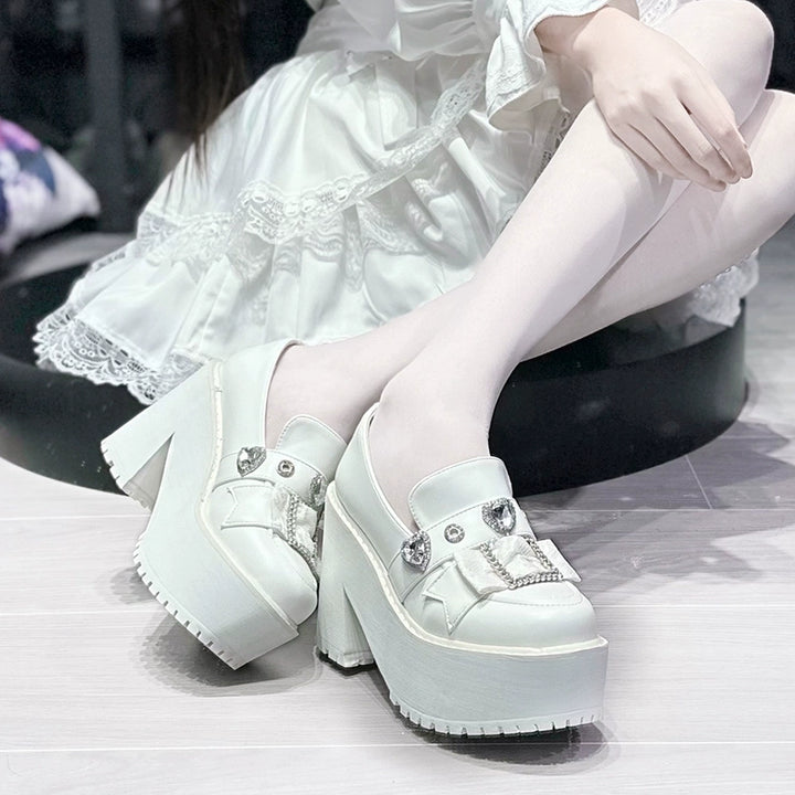 Jirai Kei Shoes Subculture Platform Shoes (White / 34 35 36 37 38 39 40) 35270:490590