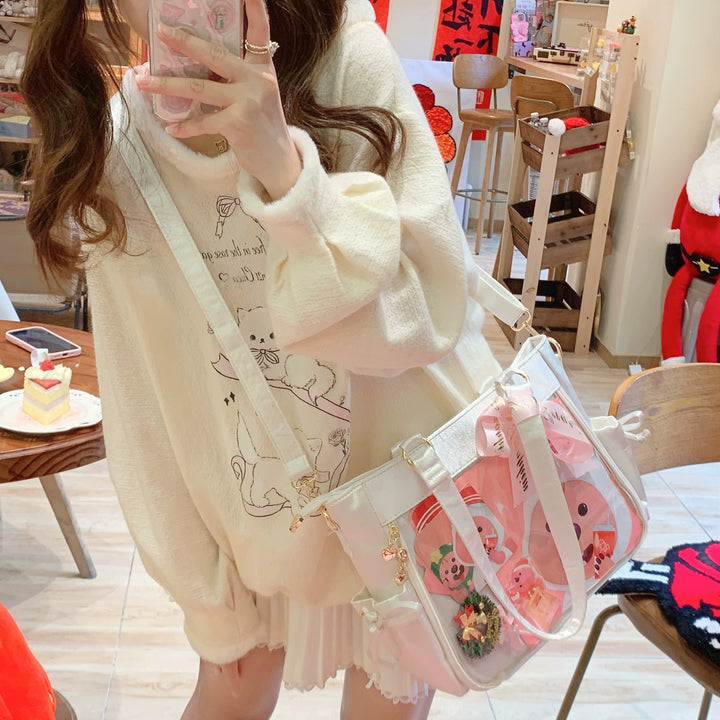 Large Capacity Ita Bag Satin Shoulder Bag Commute Tote Bag 41162:699784