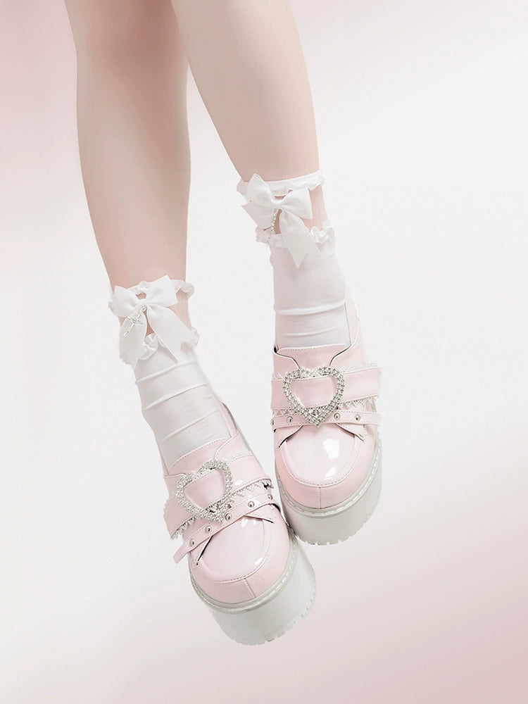 Jirai Kei Platform Shoes Ryousangata High Heels Loafer Shoes 40098:655858