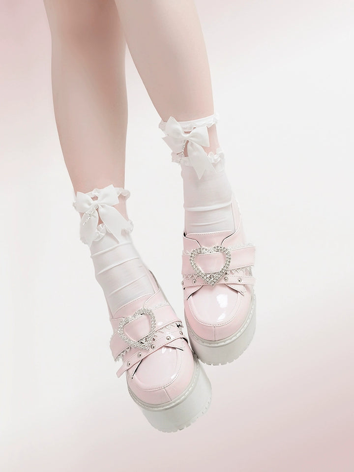 Jirai Kei Platform Shoes Ryousangata High Heels Loafer Shoes 40098:655858
