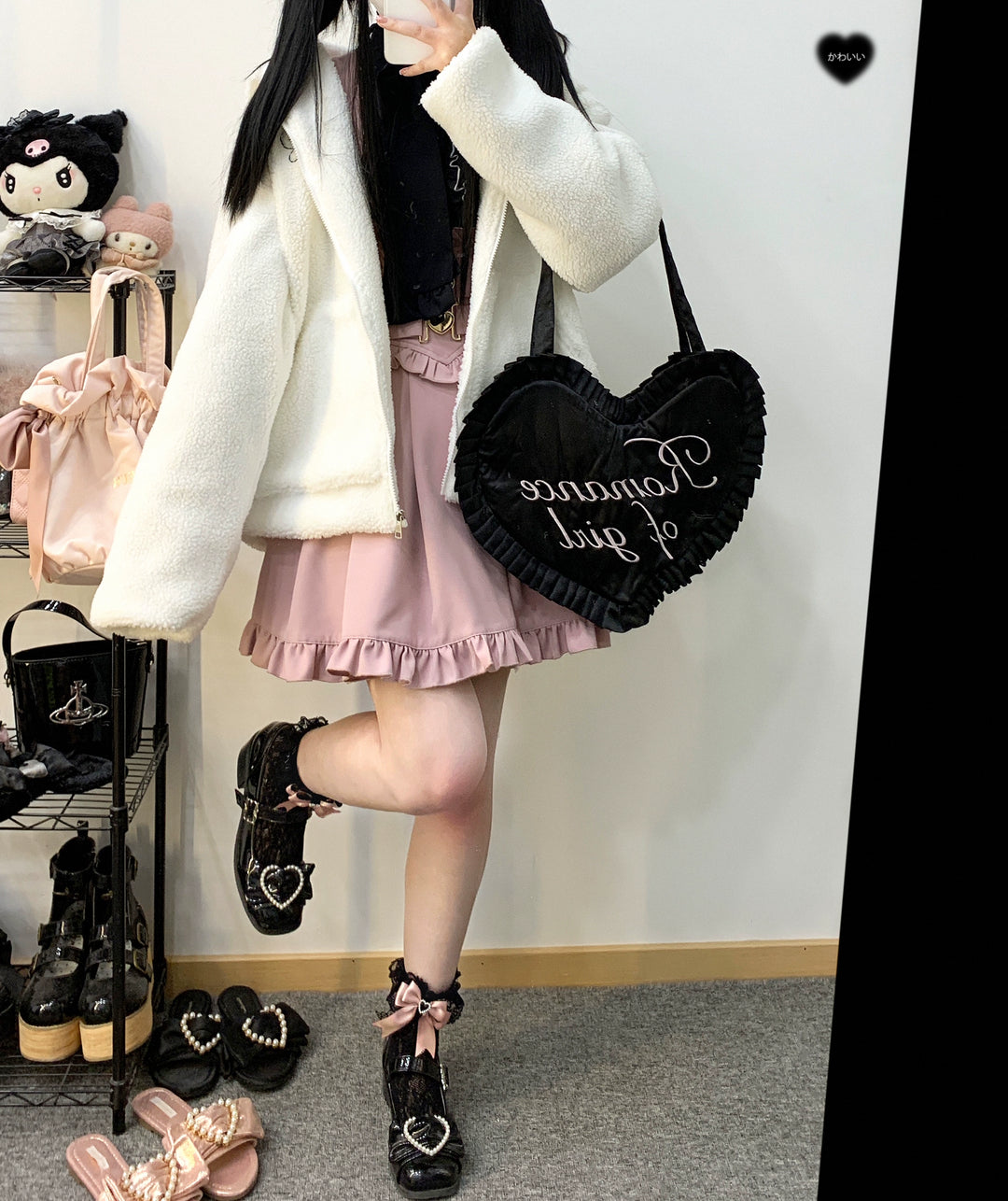 High Waist Jirai Kei Suspender Skirt 31858:397026