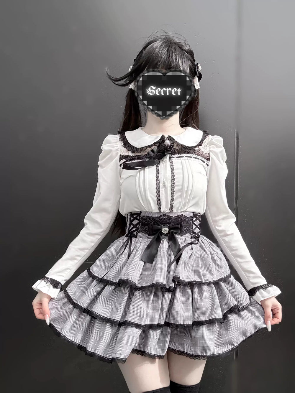 Jirai Kei Peter Pan Collar Blouse & Skirt Set 45007:834500