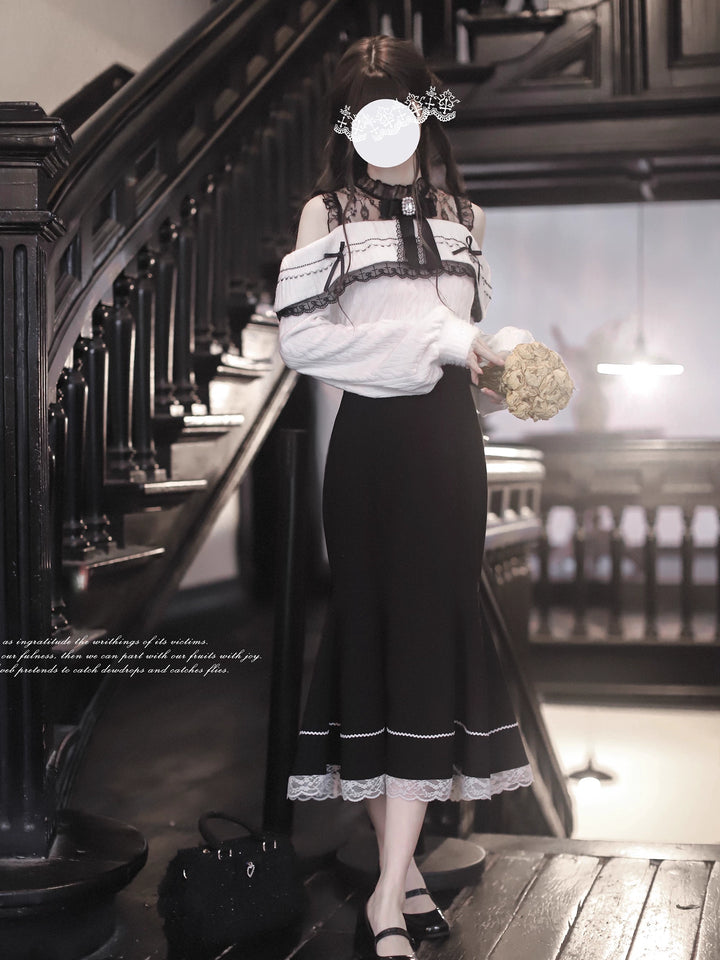 Seiso Kei Open Shoulder Outfit, Mermaid Skirt 43884:789616
