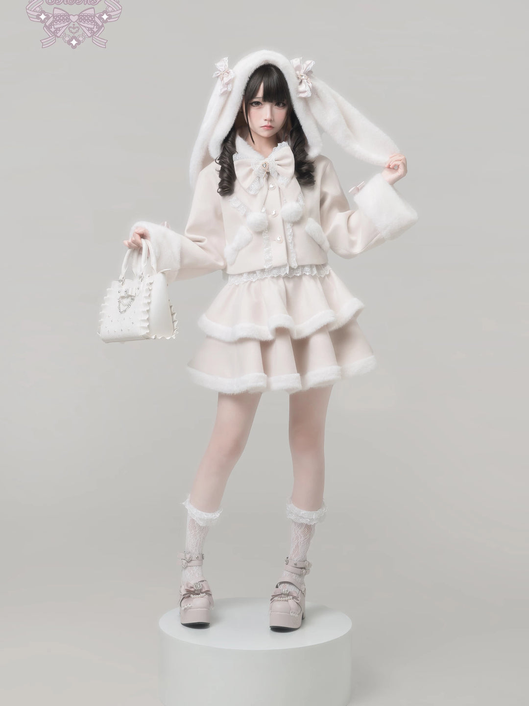 Ryousangata Tiered Skirt Outfit, Detachable Bunny Ear 44592:814081