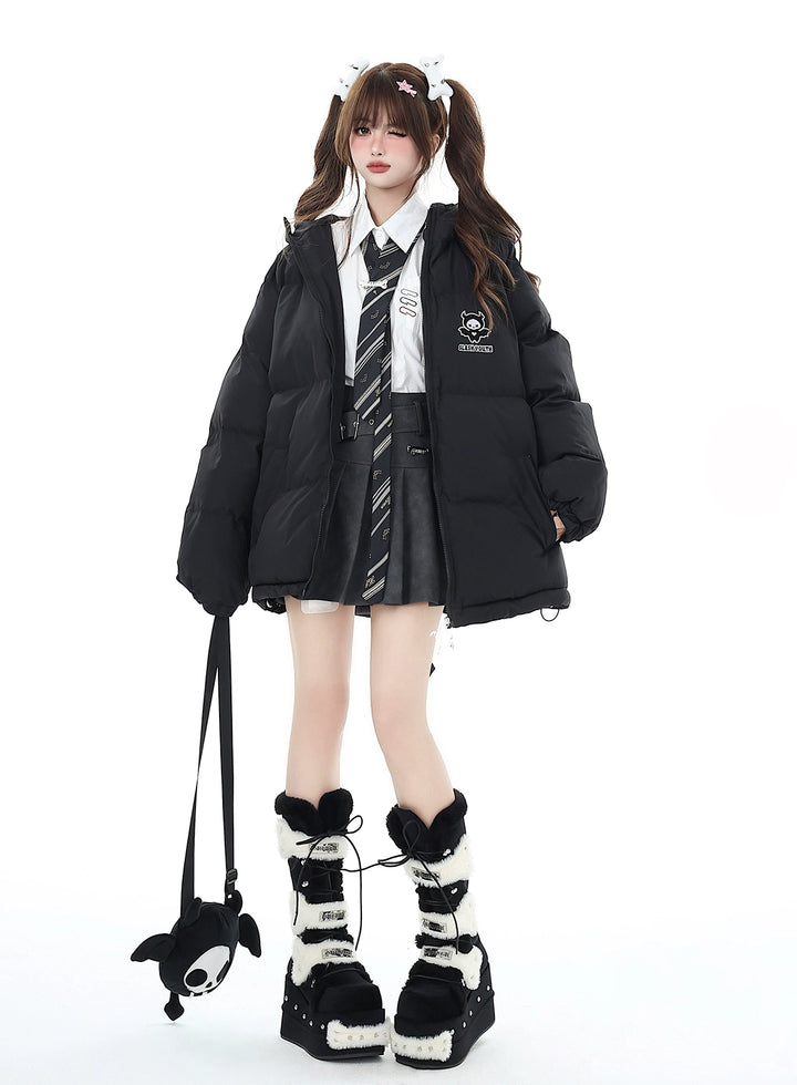 Plus Size Yami Kawaii Coat Winter Black Jacket Cotton Coat 39554:637056