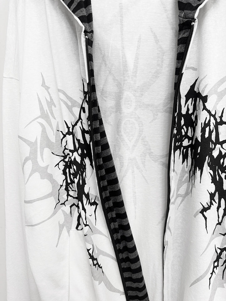 Cotton Jirai Kei Jacket, Hooded Summer Outerwear 43224:771652