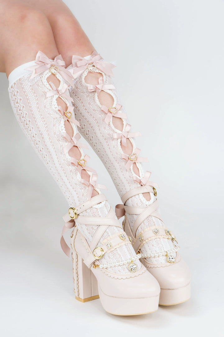 Jirai Kei Socks Lace Bow Mid-calf And Knee Socks Multicolor 33812:446018 33812:446018