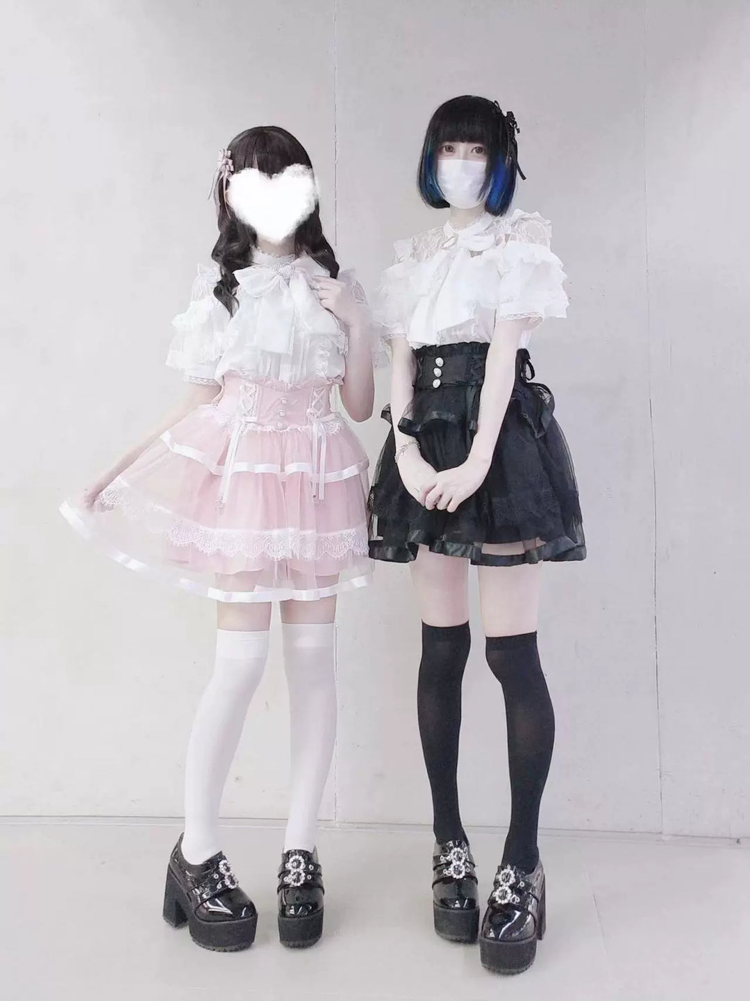 Jirai Kei Blouse Ruffle Lace Ribbon Shirt 38554:591944