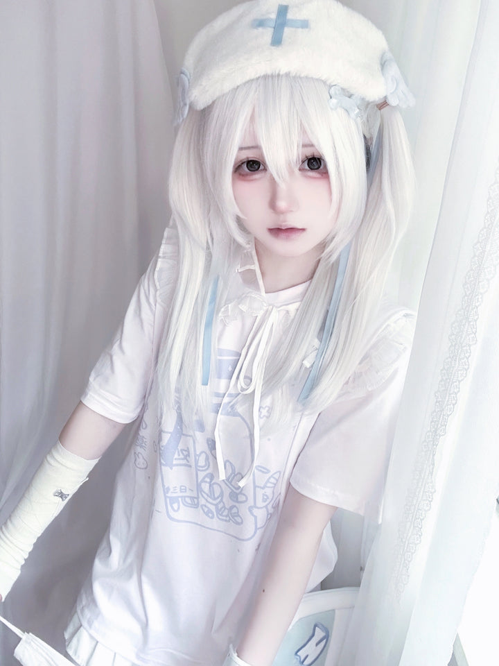 Jirai Kei T-shirt Tenshi Kawaii Short Sleeve T-shirt 35734:503156