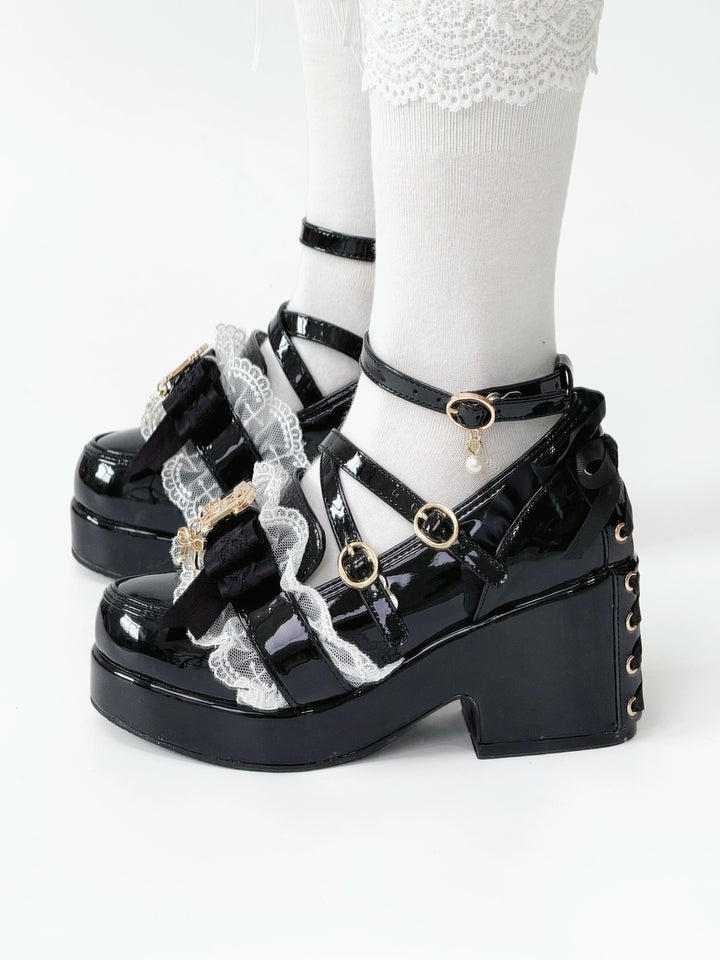 Jirai Kei High Platform Shoes, High + Mid Heel Options 43617:781167