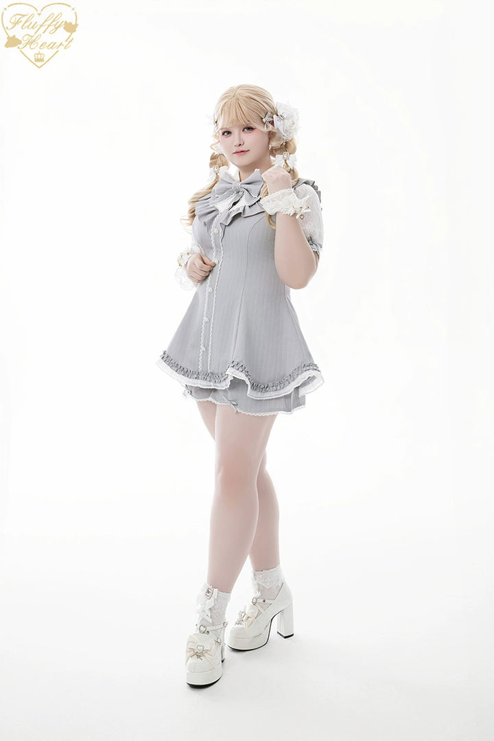 Lace-Sleeved Ryousangata Set Up, Large Bow Brooch 43448:776980
