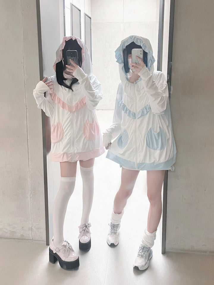 UPF50+ Tenshi Kaiwai Hooded Sunscreen Shirt With Cat Ear 37698:570758